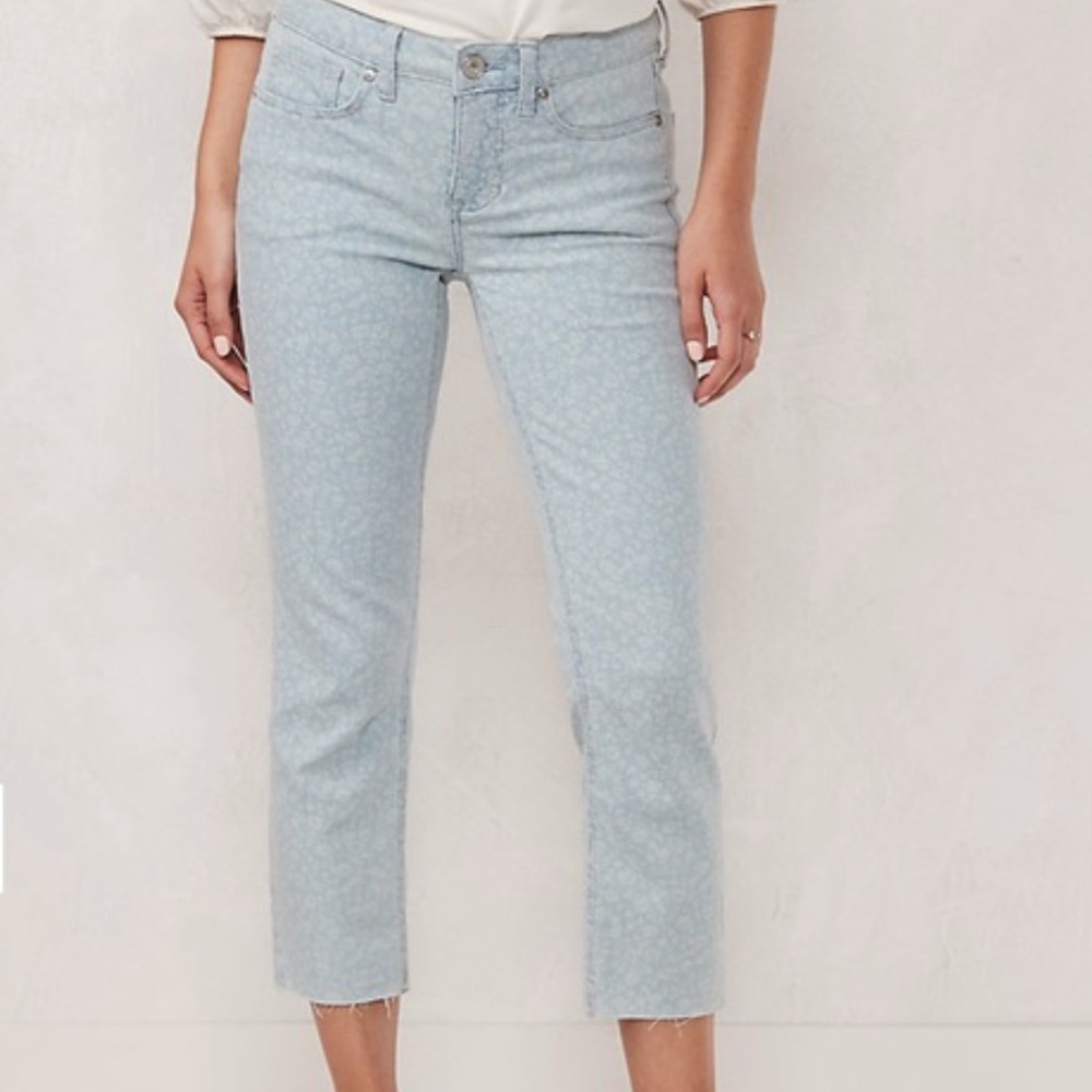 New✨LC Lauren a Conrad Floral Crop Jeans Size 14